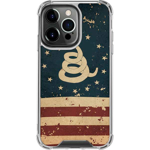 Dont Tread On Me American Flag iPhone 15 Pro Clear Case